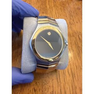 Authentic Movado Sapphire Museum 81 G1 1895 Men's Two-Tone Watch - NEW BATTERY